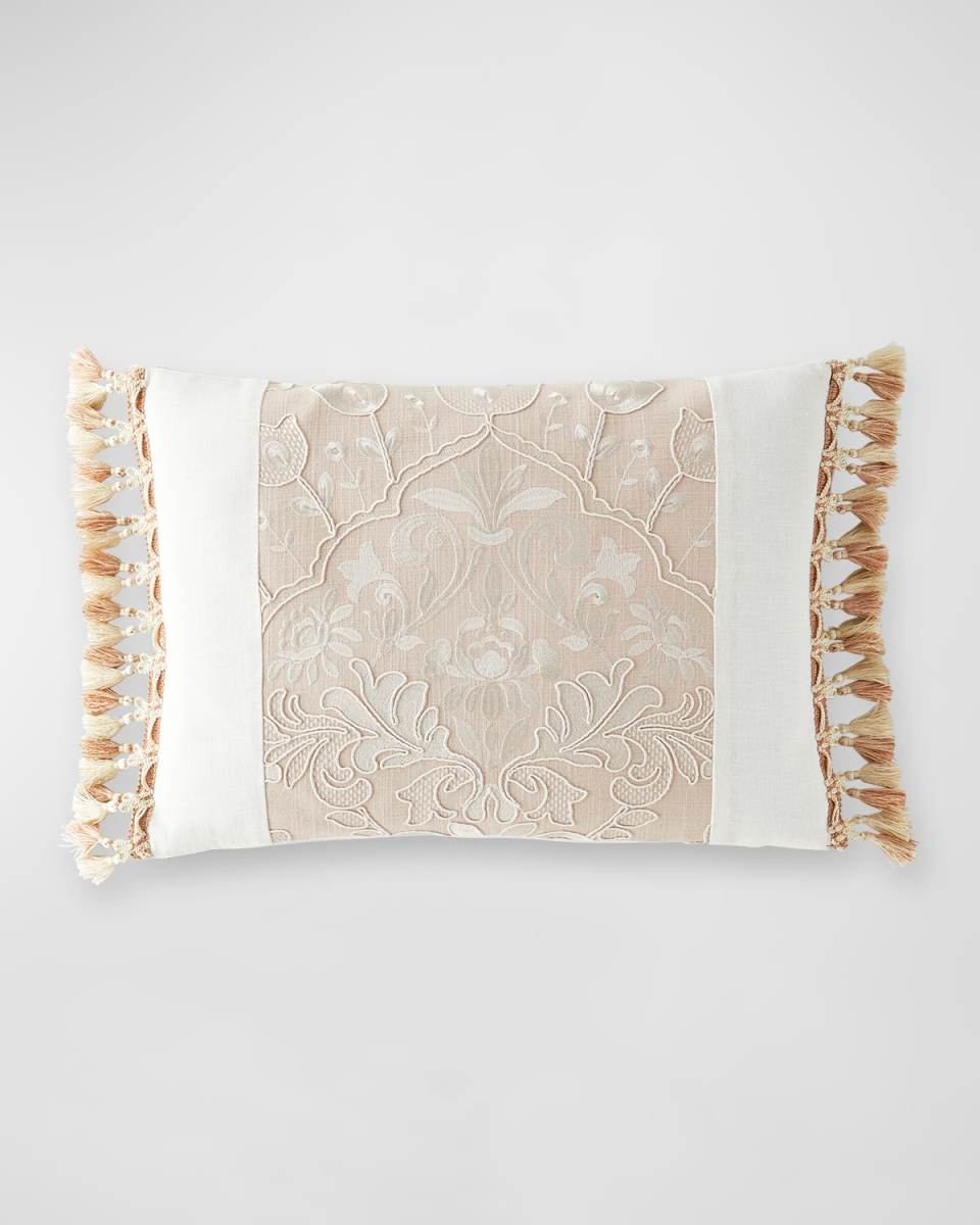 Tulip Embroidered Boudoir Pillow, 20" x 14"